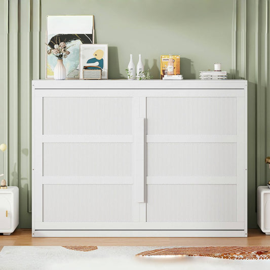 White Wood Queen Murphy Bed