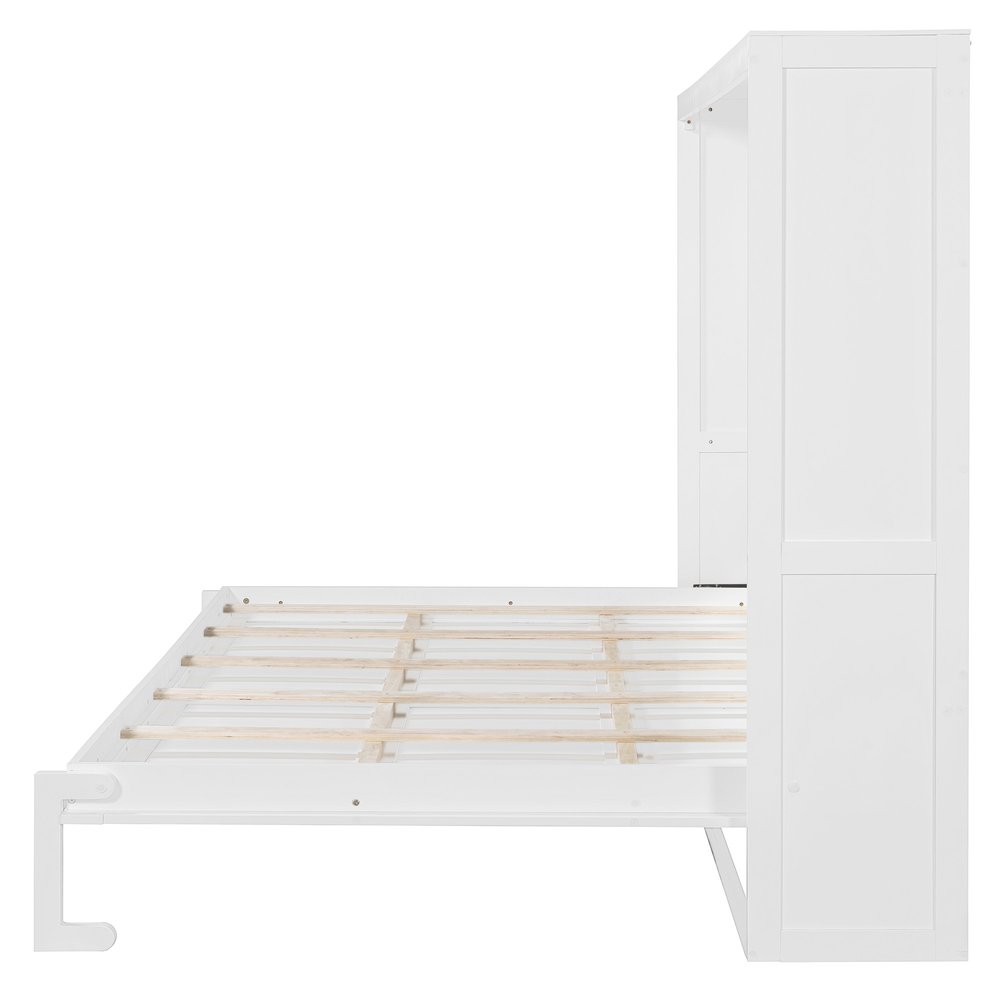 White Wood Queen Murphy Bed