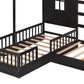 Espresso Wood Twin Canopy Bed Frame