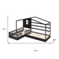 Espresso Wood Twin Canopy Bed Frame