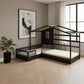 Espresso Wood Twin Canopy Bed Frame