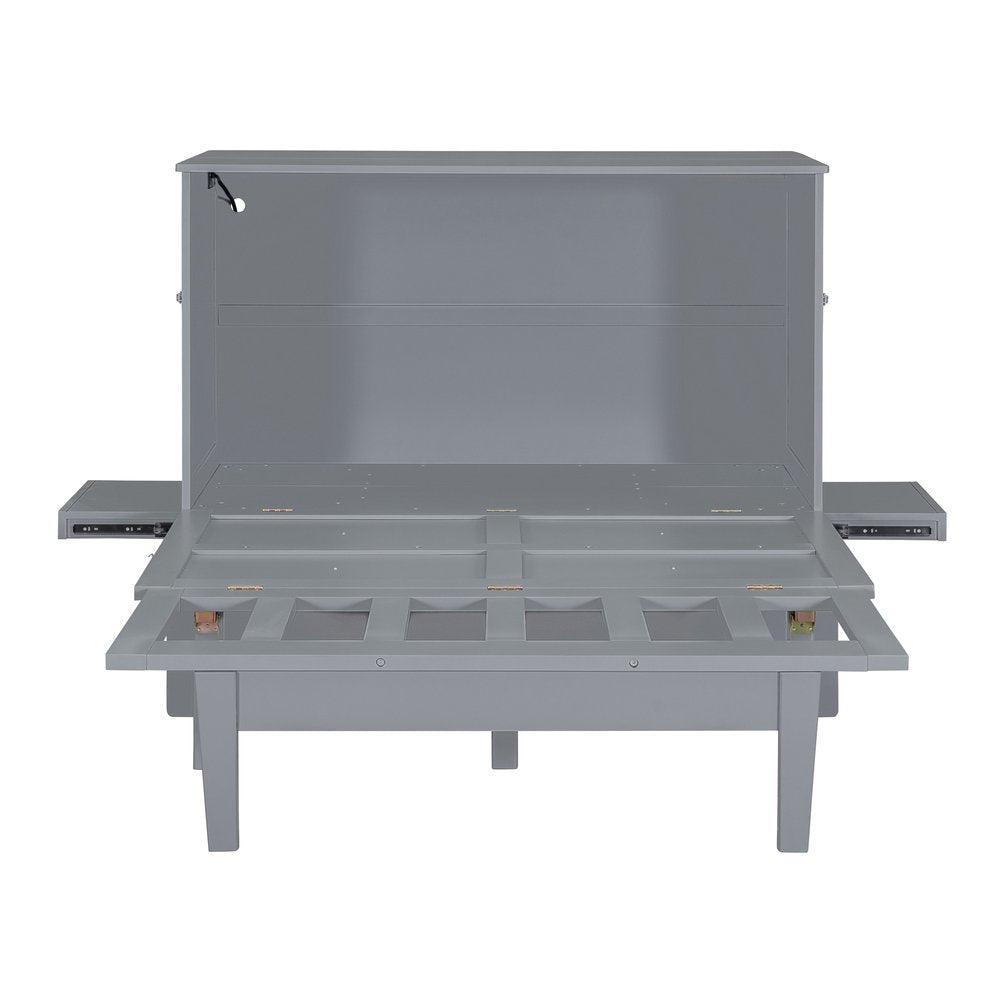 Gray Wood Full Murphy Bed