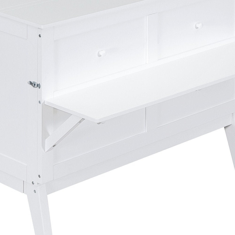 White Wood Full Murphy Bed