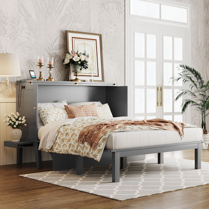 Gray Wood Queen Murphy Bed