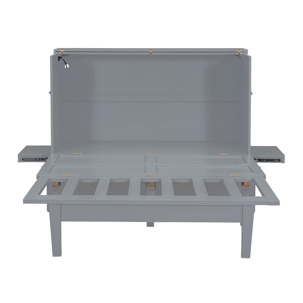 Gray Wood Queen Murphy Bed