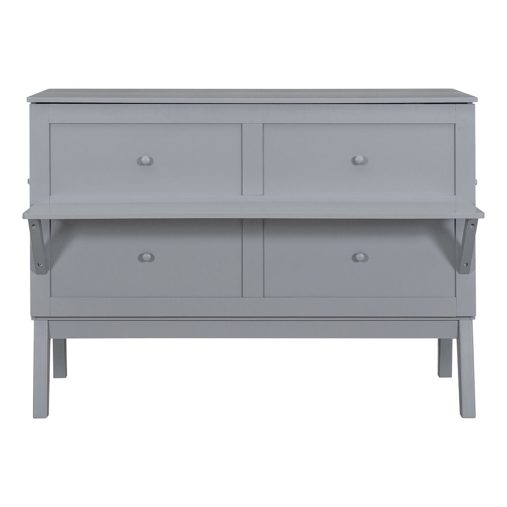 Gray Wood Queen Murphy Bed