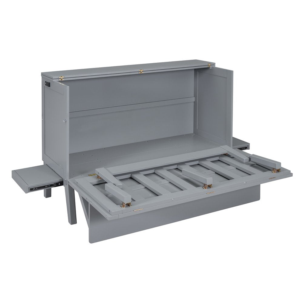Gray Wood Queen Murphy Bed