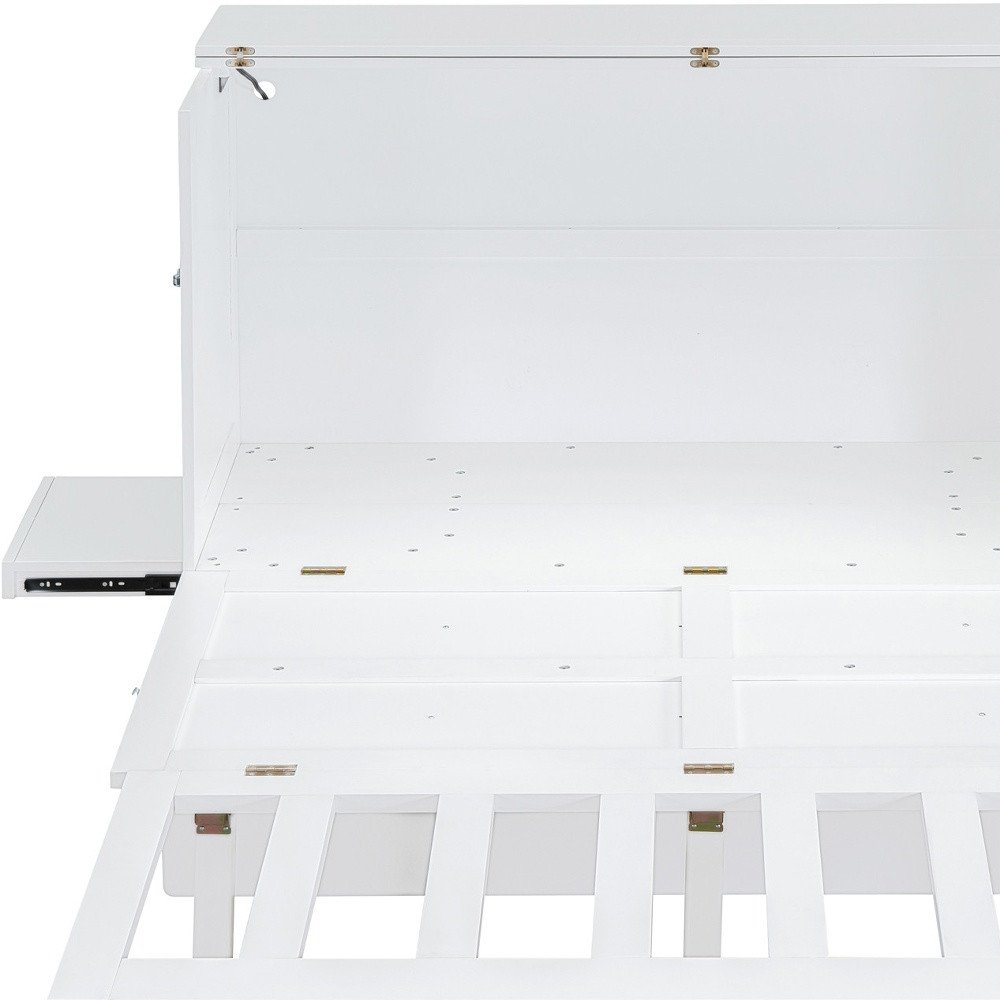 White Wood Queen Murphy Bed