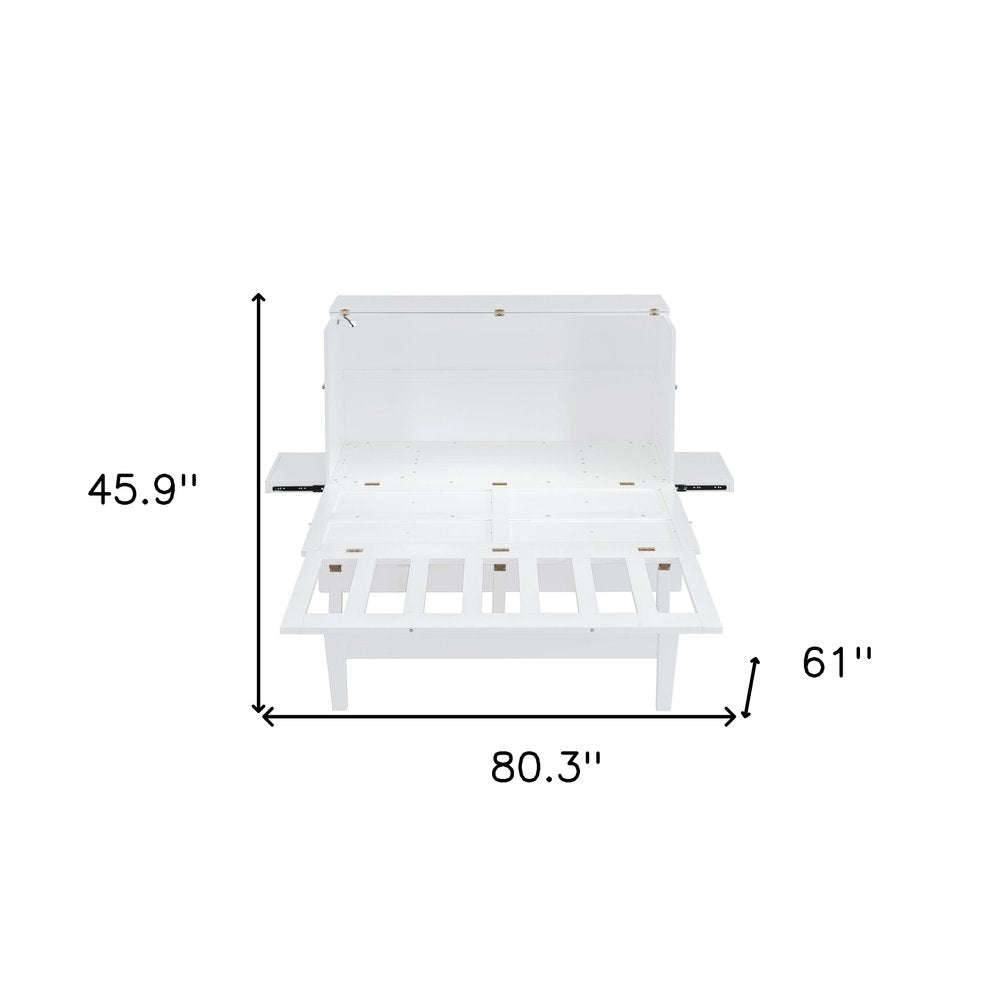 White Wood Queen Murphy Bed