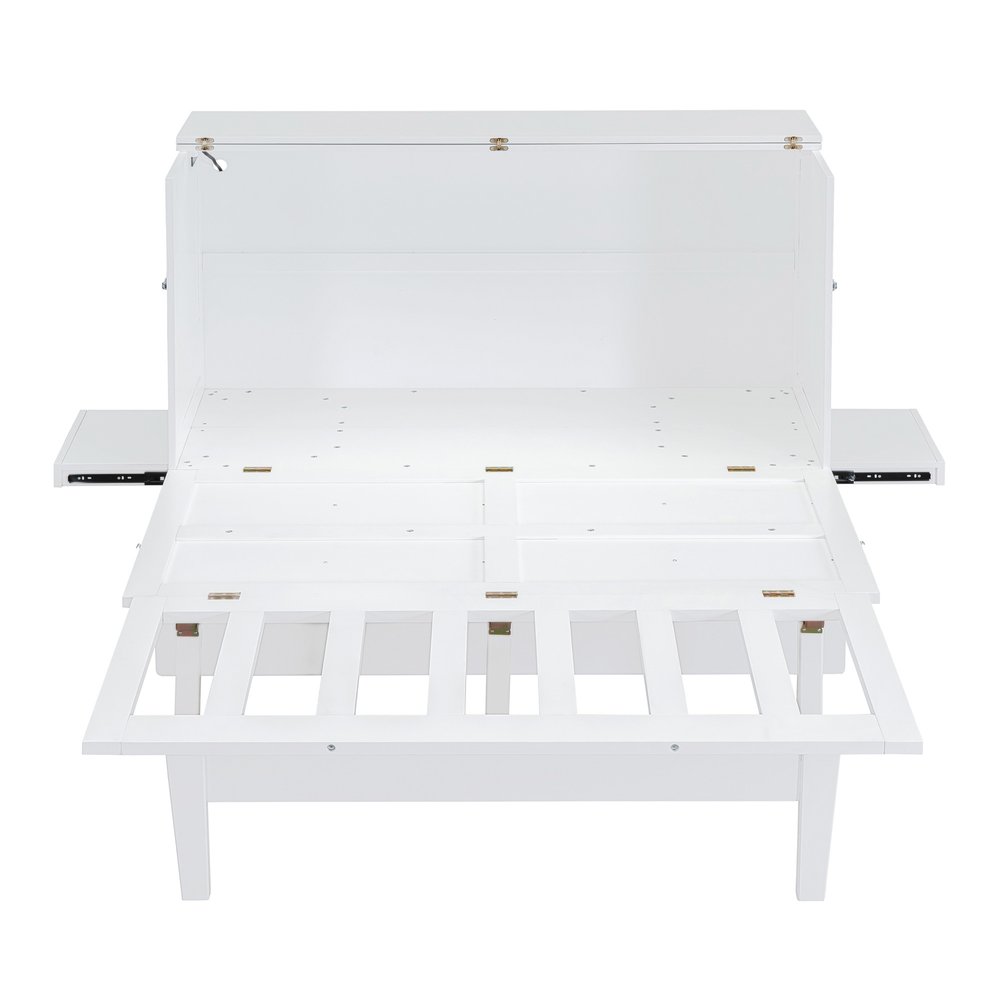 White Wood Queen Murphy Bed