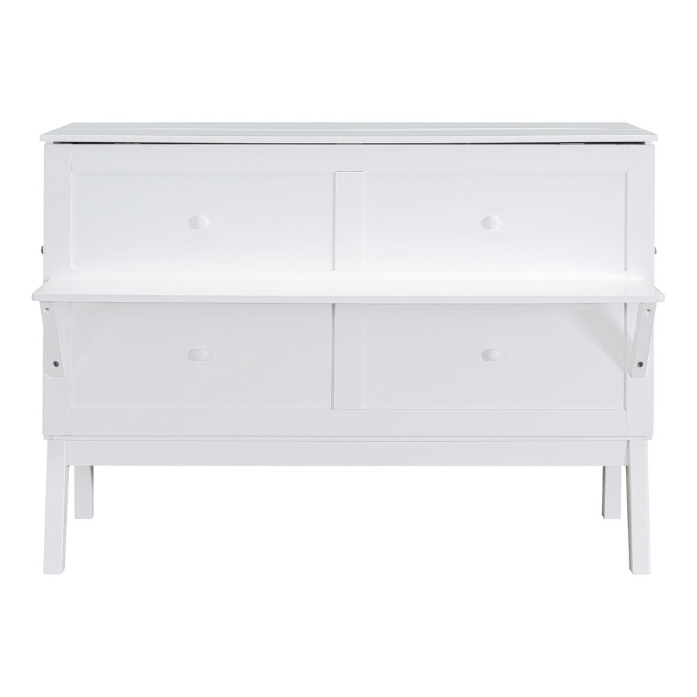 White Wood Queen Murphy Bed