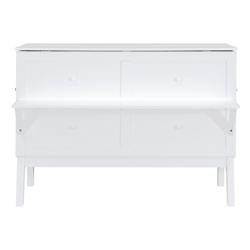 White Wood Queen Murphy Bed