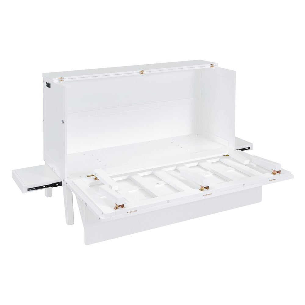 White Wood Queen Murphy Bed