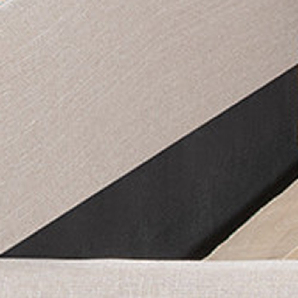 Beige Upholstered Full Bed Frame With Drawers
