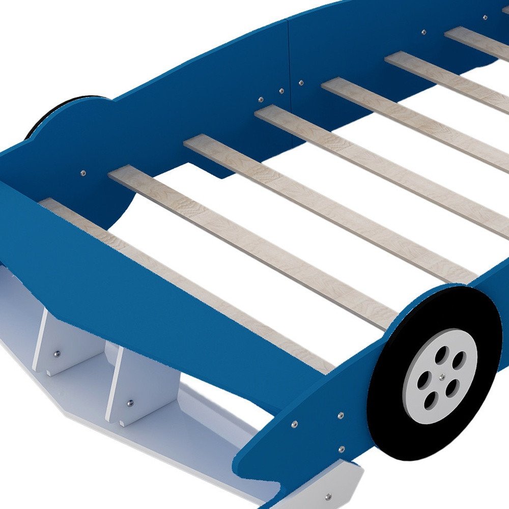 Blue Wood Full Bed Frame