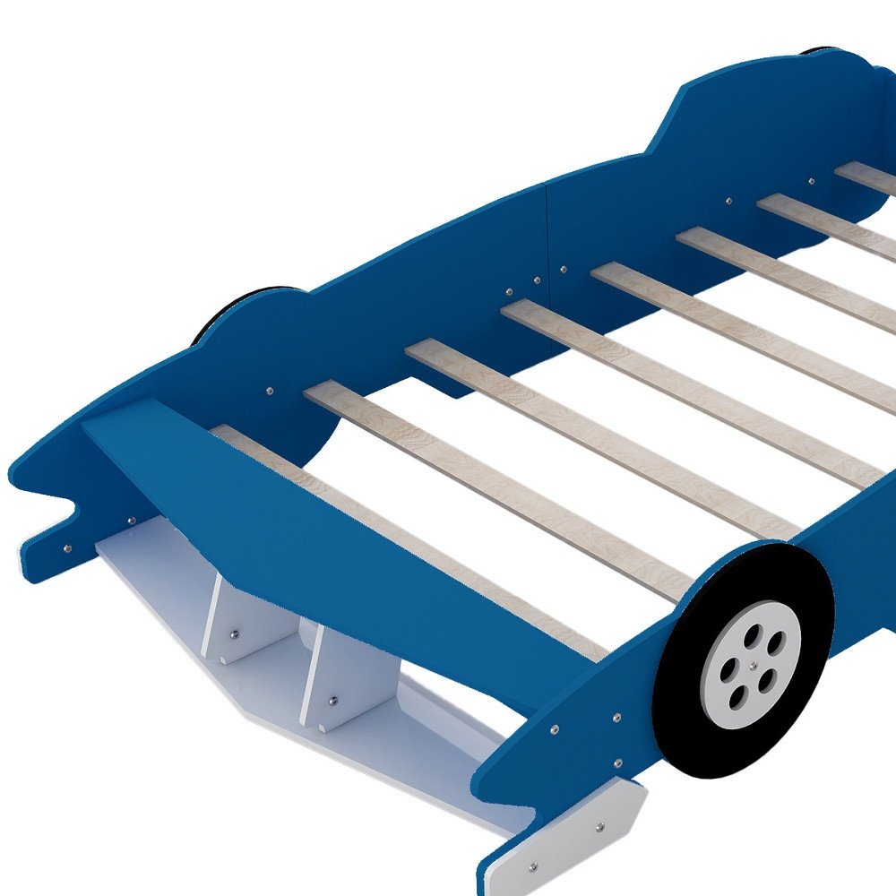 Blue Wood Full Bed Frame