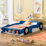 Blue Wood Full Bed Frame