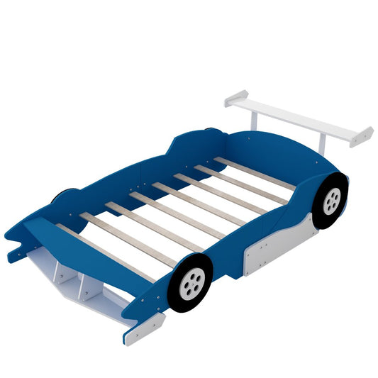 Blue Wood Full Bed Frame