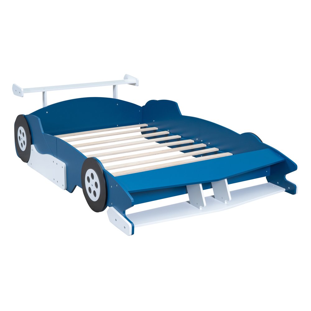 Blue Wood Full Bed Frame
