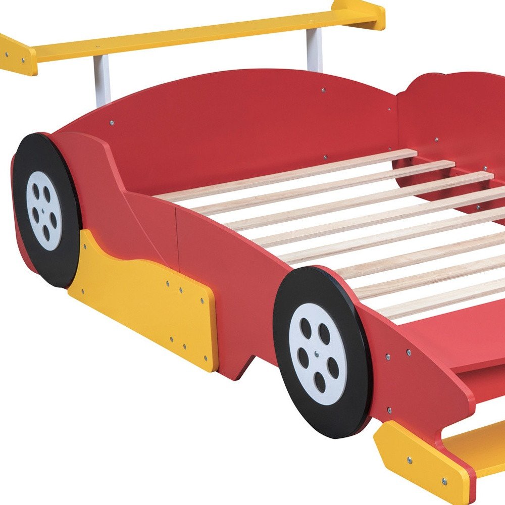 Red Wood Full Bed Frame