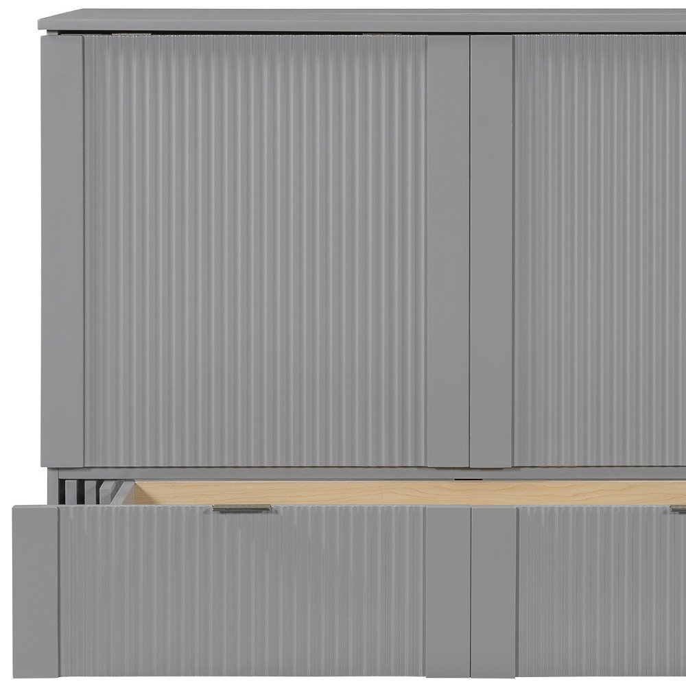 Gray Wood Full Murphy Bed