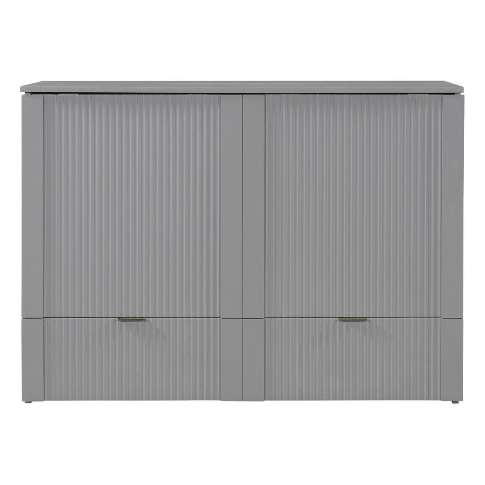 Gray Wood Full Murphy Bed