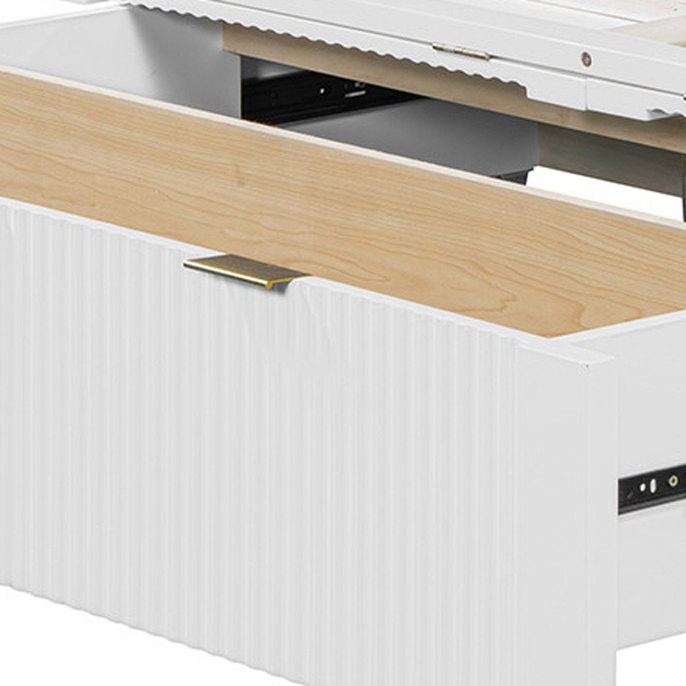 White Wood Full Murphy Bed