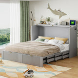 Gray Wood Queen Murphy Bed