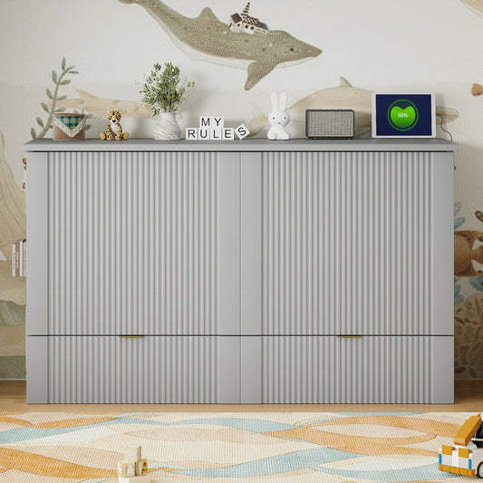 Gray Wood Queen Murphy Bed