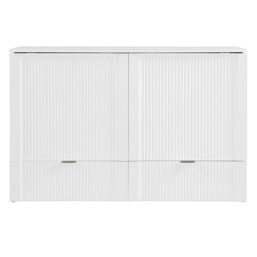 White Wood Queen Murphy Bed