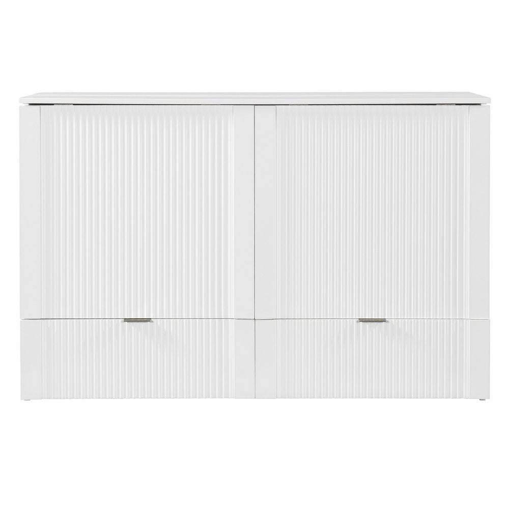 White Wood Queen Murphy Bed