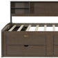 Brown Wood Full Bed Frame With Drawers