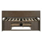 Brown Wood Full Bed Frame With Drawers