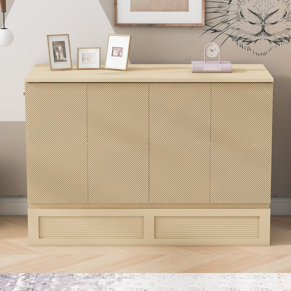 Gold Wood Full Murphy Bed