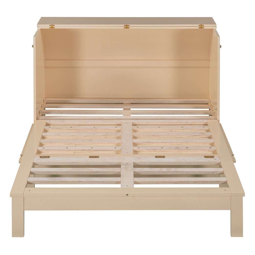 Gold Wood Full Murphy Bed