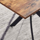 47" Brown and Black Wood and Metal Cross Leg Base Dining Table