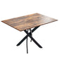 47" Brown and Black Wood and Metal Cross Leg Base Dining Table