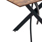 47" Brown and Black Wood and Metal Cross Leg Base Dining Table