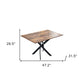 47" Brown and Black Wood and Metal Cross Leg Base Dining Table