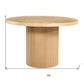 48" Natural Wood Pedestal Base Round Top Dining Table