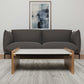 48" Natural and White Solid Wood And Genuine Marble Coffee Table