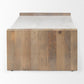 48" Natural and White Solid Wood And Genuine Marble Coffee Table