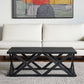 48" Black Solid Wood Geo Frame Coffee Table