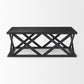 48" Black Solid Wood Geo Frame Coffee Table