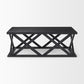 48" Black Solid Wood Geo Frame Coffee Table