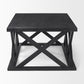 48" Black Solid Wood Geo Frame Coffee Table