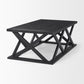 48" Black Solid Wood Geo Frame Coffee Table