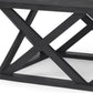 48" Black Solid Wood Geo Frame Coffee Table