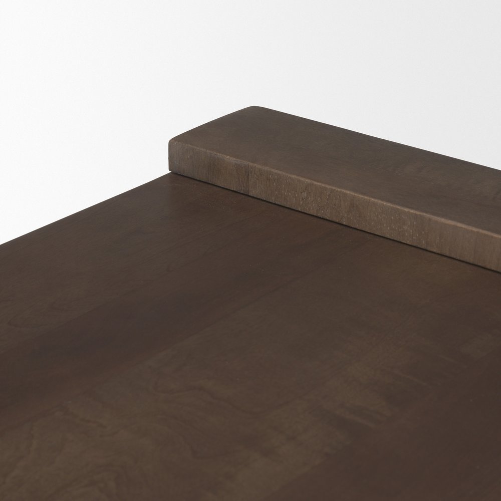 48" Dark Brown Solid Wood Sled Coffee Table