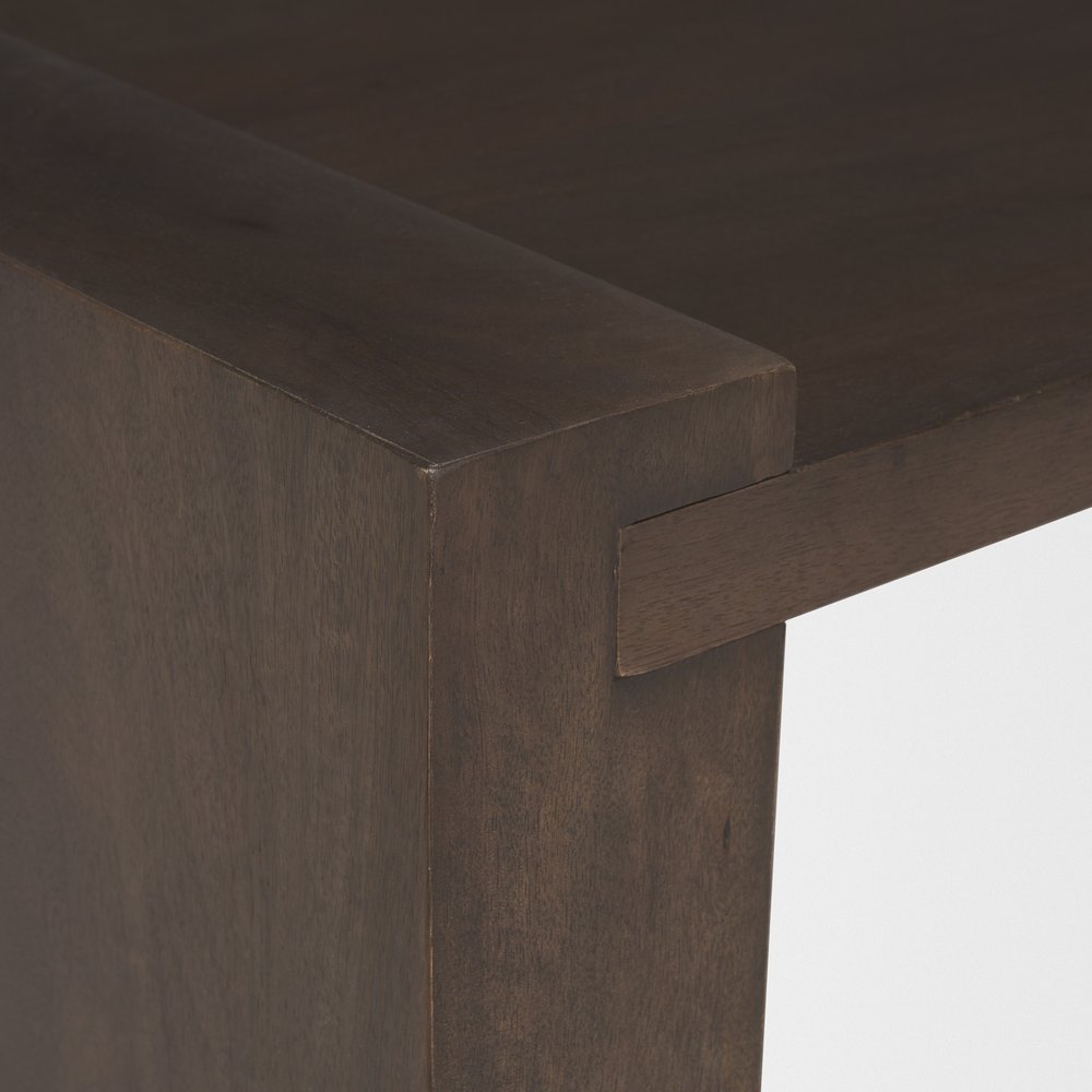 48" Dark Brown Solid Wood Sled Coffee Table